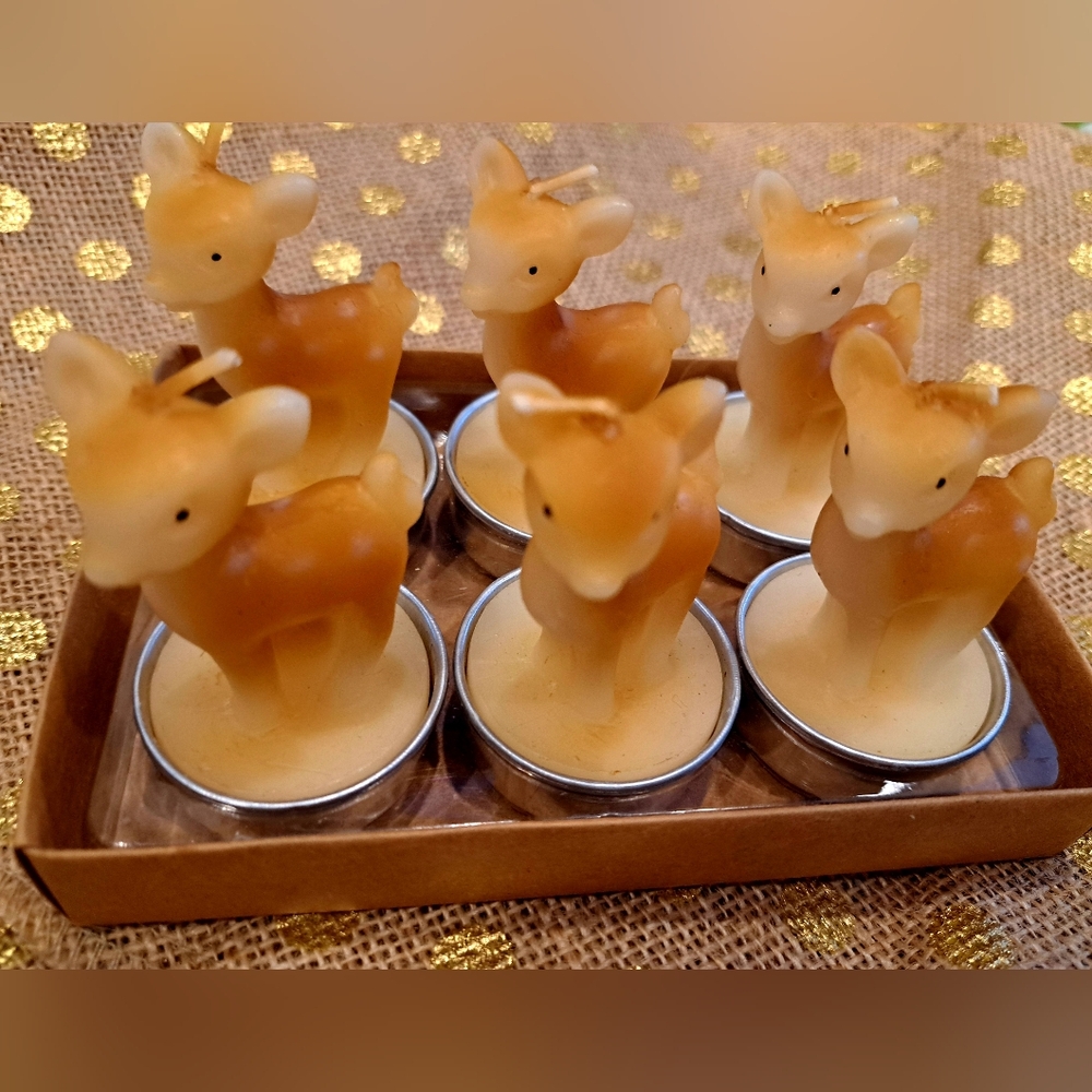 Set of 6 Deer Shaped Candles
